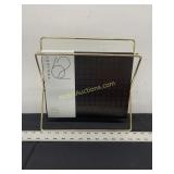 Hanging File Holder with Folders Gold/Black Grid