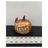 METALLIC "GIVE THANKS" PAINTED HARVEST PUMPKIN