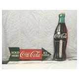 Coke (Coca-cola) thermometer and sign