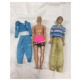 2 Ken dolls and one doll outfit