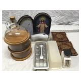 Mixed Lot - includes old metal ice tray & trivets