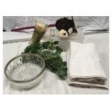 Towels, stick pony, bowl and more