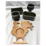 3 Hull Pottery Dishes