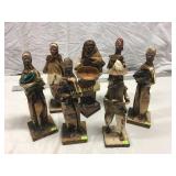 7 Paper Mché Mexican statues