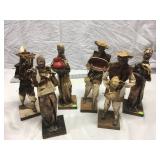 6 Paper Mché Mexican statues