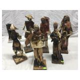 6 Paper Mché Mexican statues