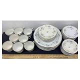 38 Piece Set of Blue Garland China