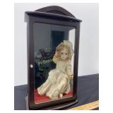 Porcelain Doll In Wooden Box