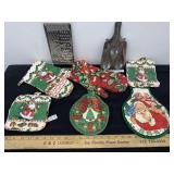 Holiday Hot Pads, Spoon Rest and Grater