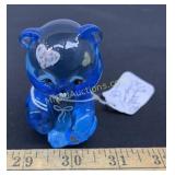 Fenton Mini Blue Bear Glass Figurine