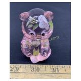 Fenton Hand Crafted and Painted Glass Bear
