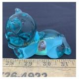 Fenton Laying Bear Aquamarine