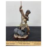 Indian with Wild Boar figurine