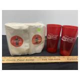 2 Coca-Cola Cups and Pack of Coca-Cola Napkins