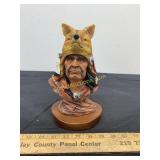 Native American and Wolf Head