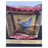 Polystone Hen with Wooden Base
