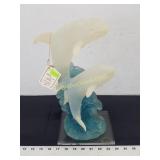 Alabaster Art Sculpture- Dolphins in Wave