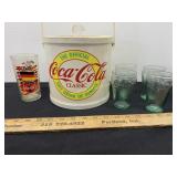 Coca-Cola Ice Bucket and Glasses