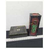 Plastic Cigar Box & Wood Wine Box