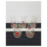 5- 7-Up The Uncola Upside Down Glass Cups