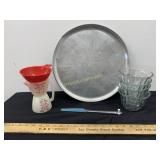 Pizza Pan, Glass Bowks, Measuring Cups, Spatula
