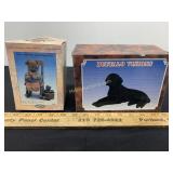 Bear in Rocking Chair and Black Dog Figurines