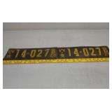 1925 WIS license plate pair