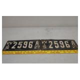 1927 WIS license plate pair