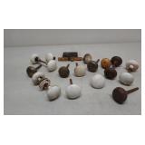 Iron and porcelain doorknobs and lock set
