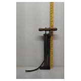 Brass Coe Stapley tire hand pump wood handle
