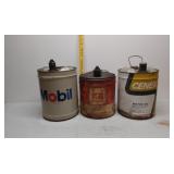 5gal oil cans Mobil Midland Cenex