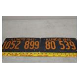 WWII cardboard IL License plate 1945 rare