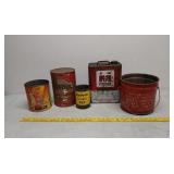Oil grease and coffee cans advertising