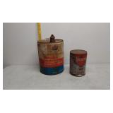 1 & 5gal oil cans Amoco Veedol advertising