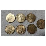 Sacagawea, Washington, Jefferson, Tyler $1 coins