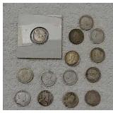 George V and Edward Canadian dimes