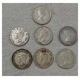 7 Canadian 50 cent pieces