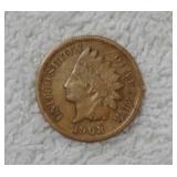 1908 S Indian head penny