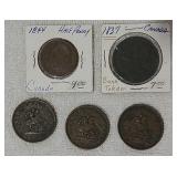 Canadian Large pennies & half cents