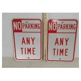 2- SS No Parking signs