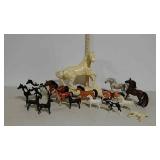Toy horses and horse  statue