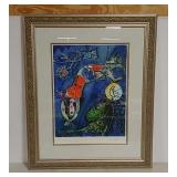 Framed "the trapeze artist" print signed numbered