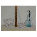 2 Orrefors Bowls and violin shaped bottle