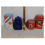 Advertising tins and tobacco canister