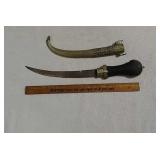 Curved knife with sheath