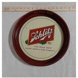 Schlitz serving tray w/ globe on bottom