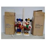 Christmas Mickey and Minnie Mouse figures
