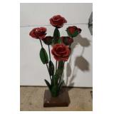 Red roses Made of  tin art