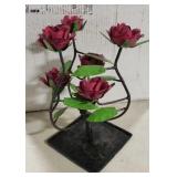 Pink flowers made of tin