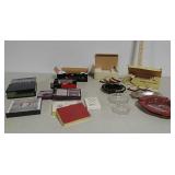 Advertising ashtrays, playing cards and others